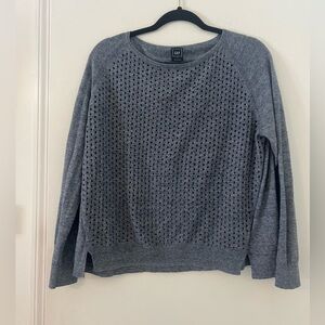 GAP Heather light blue Perforated Knit Top size S (W135)